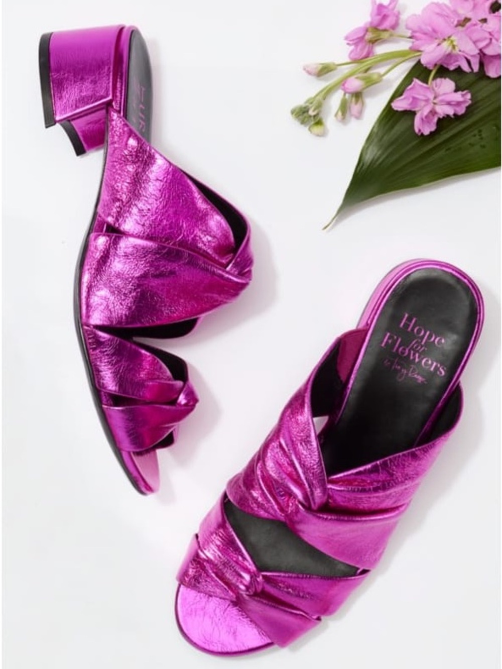 Hope for Flowers by Tracy Reese Sundrop Mule in Metallic Fuchsia Size 10